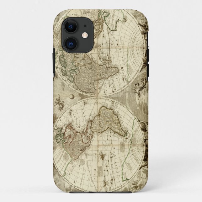 Coques Case-Mate iPhone Carte 1708 du monde par Jean Baptiste Nolin (Dos)