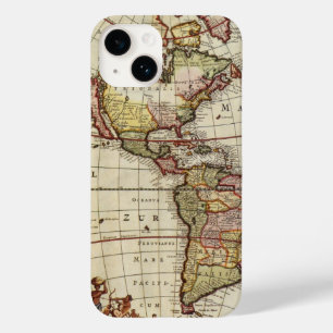 Coque Pour iPhone 14 Carte ancienne des Amériques par Johannes De Ram