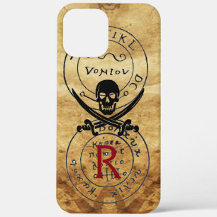 COQUE iPhone 12 PRO MAX CARTE AU TRÉSOR DE PIRATES ANTIQUES , CRÂNE ET ÉPÉ