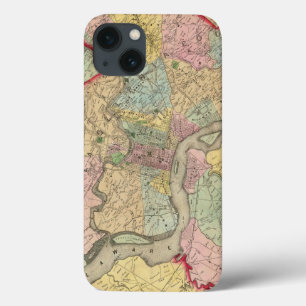 iPhone 13 Case Carte Autour De La Ville De Philadelphie