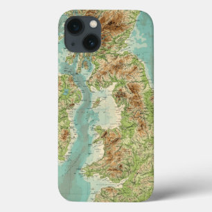 iPhone 13 Case Carte bathyorographique britannique