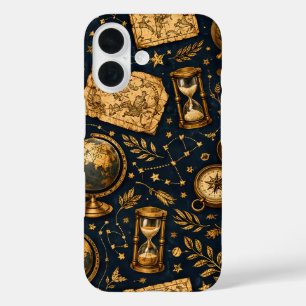 Coque Pour iPhone 16 Carte céleste vintage et motif d'astronomie