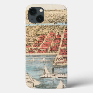 iPhone 13 Case CARTE : CHICAGO, c1857