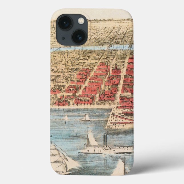 Coques Case-Mate iPhone CARTE : CHICAGO, c1857 (Verso)