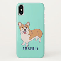 Carte Corgi Chien vert