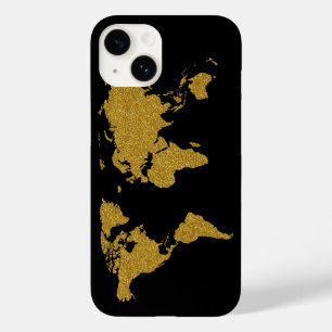 Coque Pour iPhone 14 carte couleur or de la Terre