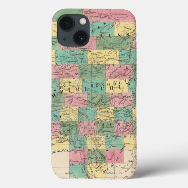 Coques Case-Mate iPhone Carte d'Assemblée de l'Asie (Verso)