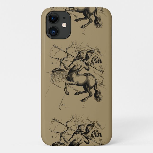 Coques Case-Mate iPhone Carte de la constellation Sagittarius par Hevelius (Dos)