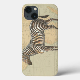 iPhone 13 Case Carte de l'Afrique et un zèbre