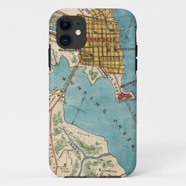 Coques Case-Mate iPhone Carte de l'Alexandrie VA et villes voisines (Dos)