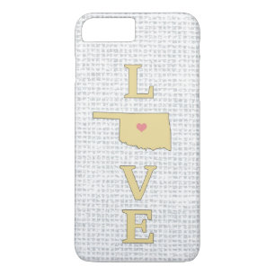 Coque iPhone 8 Plus/7 Plus Carte de l'Oklahoma déplaçable cœur LOVE