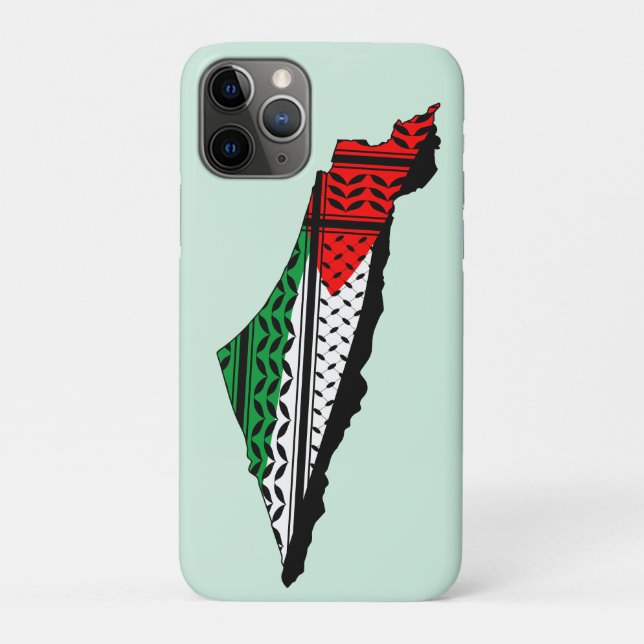 Coques Case-Mate iPhone Carte de Palestine avec drapeau et Motif Keffiyeg (Dos)