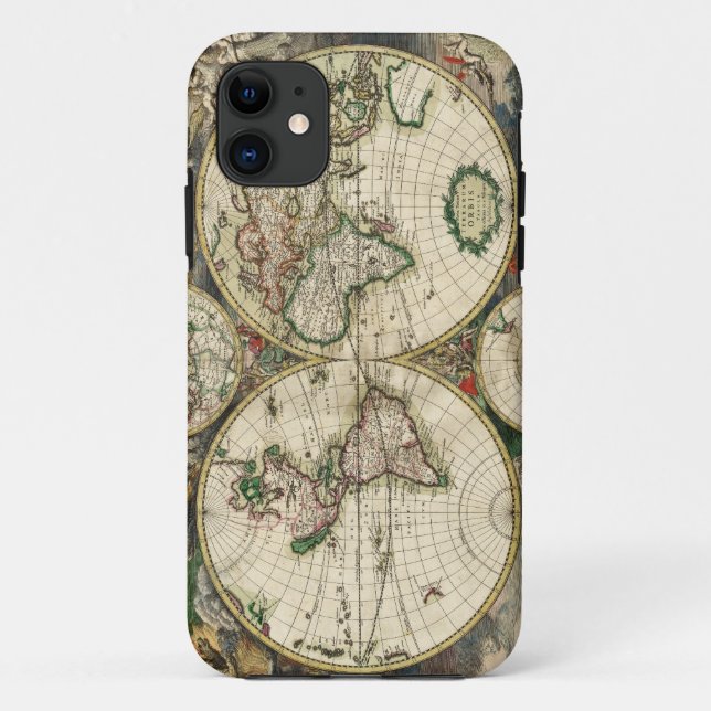 Coques Case-Mate iPhone Carte de Vieux Monde (Dos)