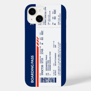 Coque Pour iPhone 14 Carte d'embarquement - Bleu & Rouge
