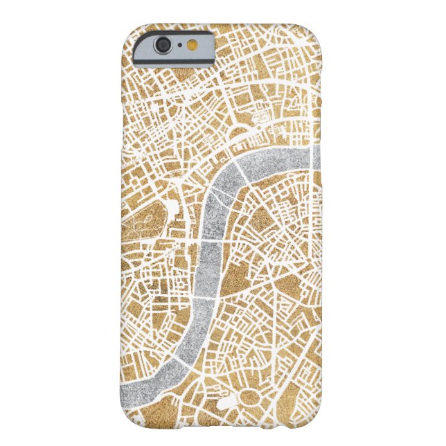 Coques Case-Mate iPhone Carte dorée de ville de Londres (Dos)
