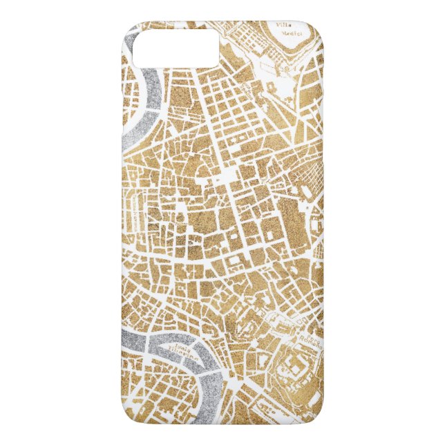 Coques Case-Mate iPhone Carte dorée de ville de Rome (Dos)
