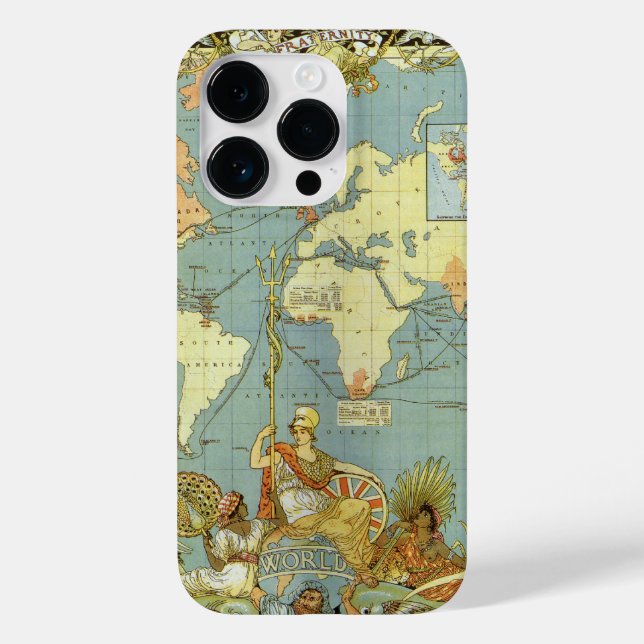 Coques Case-Mate iPhone Carte du monde antique de l'Empire britannique, 18 (Verso)