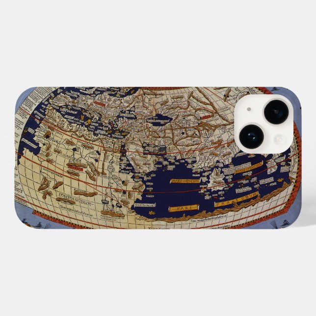Coques Case-Mate iPhone Carte du monde antique Ptolémée, Johannes d'Arnshe (Verso (horizontal))
