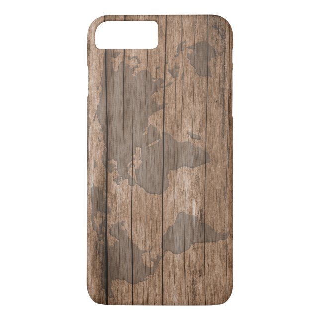 Coques Case-Mate iPhone Carte du monde du grain de bois Texture (Dos)
