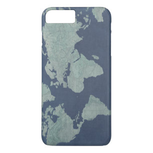 Etui iPhone Case-Mate Carte du monde du lin bleu