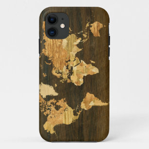Coque Case-Mate Pour iPhone Carte en bois du monde