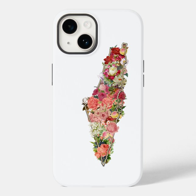 Coques Case-Mate iPhone Carte florale simple unique de Palestine (Verso)
