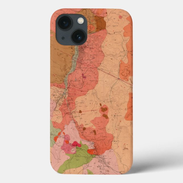 Coques Case-Mate iPhone Carte géologique du secteur de Washoe (Verso)