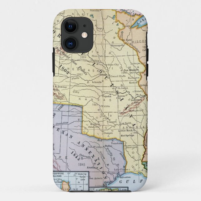 Coques Case-Mate iPhone Carte : Les USA Expansion, 1905 (Dos)