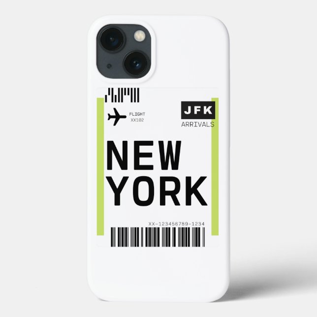 Coques Case-Mate iPhone Carte Mini Boarding Pass New York (Verso)
