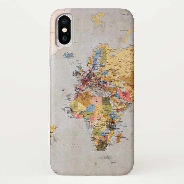 Coques Case-Mate iPhone carte mondiale (Dos)