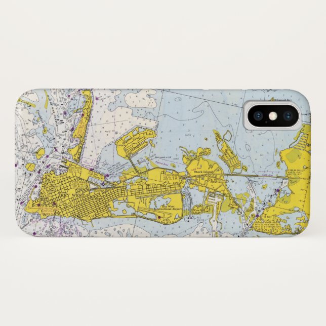 Coques Case-Mate iPhone Carte nautique de Key West la Floride (Dos (Horizontal))