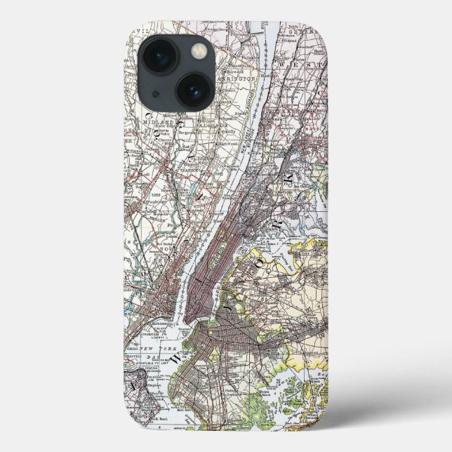 Coques Case-Mate iPhone Carte : New York-area, 1906 (Verso)