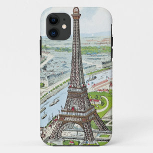 Coque iPhone 11 Carte postale dépeignant Tour Eiffel