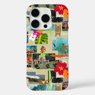 Coques iPhone 16 Pro Carte postale Vintage Hawaïenne Aloha Paradise Coq