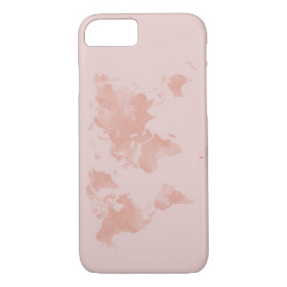 Coque Case-Mate Pour iPhone Carte rose du monde d'or