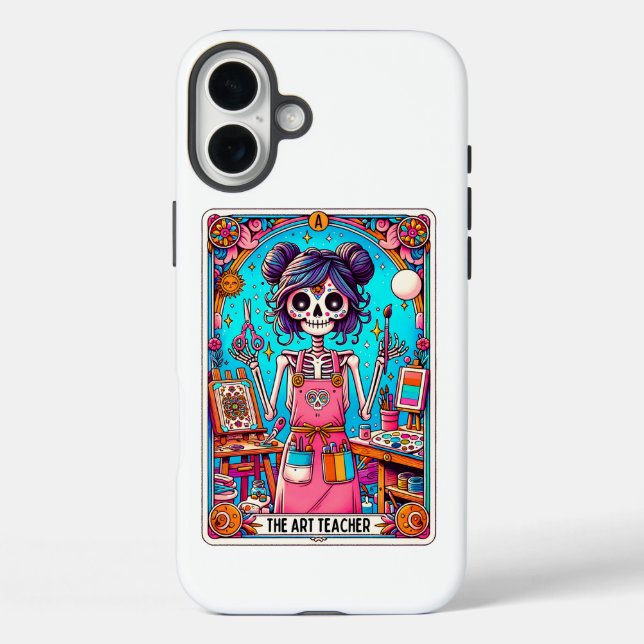 Coques Case-Mate iPhone Carte Tarot de professeur d'art (Verso)