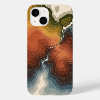 Coque Pour iPhone 14 Carte topographique colorée Imprimer