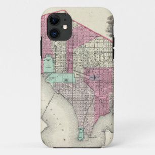 Case-Mate iPhone Case Carte vintage de DC de Washington (1866)