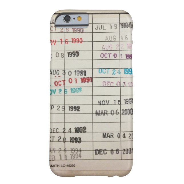 Coques Case-Mate iPhone Cartes de date d'échéance de la bibliothèque vinta (Dos)