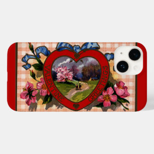 Coque Pour iPhone 14 Cartes de vœux vintage pour la Saint-Valentin Cœur