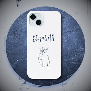 Coque iPhone 15 Mini Carton chat mignon Winking Kitty Simple
