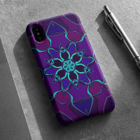Carton Mandala Flower bleu et violet
