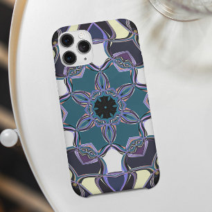 Case-Mate iPhone Case Carton Mandala Flower bleu violet noir et blanc