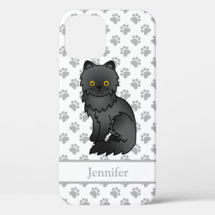 Case-Mate iPhone Case Carton noir persan mignon Chat et nom