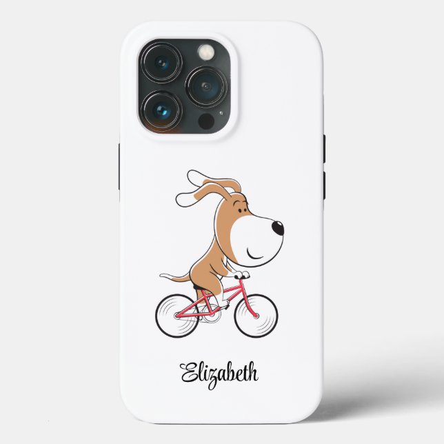 Coques Case-Mate iPhone Cartoon mignon Chien Chien Chiot Vélo Vélos (Verso)
