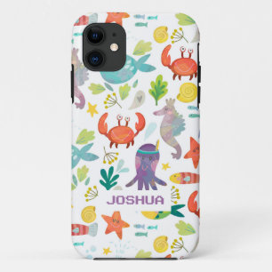 Coque Case-Mate Pour iPhone Cartoon multicolore monogramme Animaux de mer