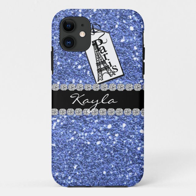 Coques Case-Mate iPhone Cas BLEU-CLAIR de CrystaTl BLING IPHONE 5 (Dos)