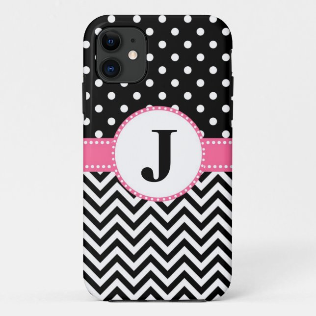 Coques Case-Mate iPhone cas Chevron noir de l'iPhone 5 et points (Dos)