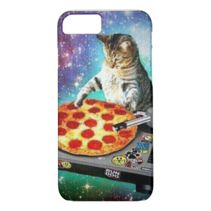 Coque iPhone 7 cas de chat de pizza du DJ de l'iPhone 7