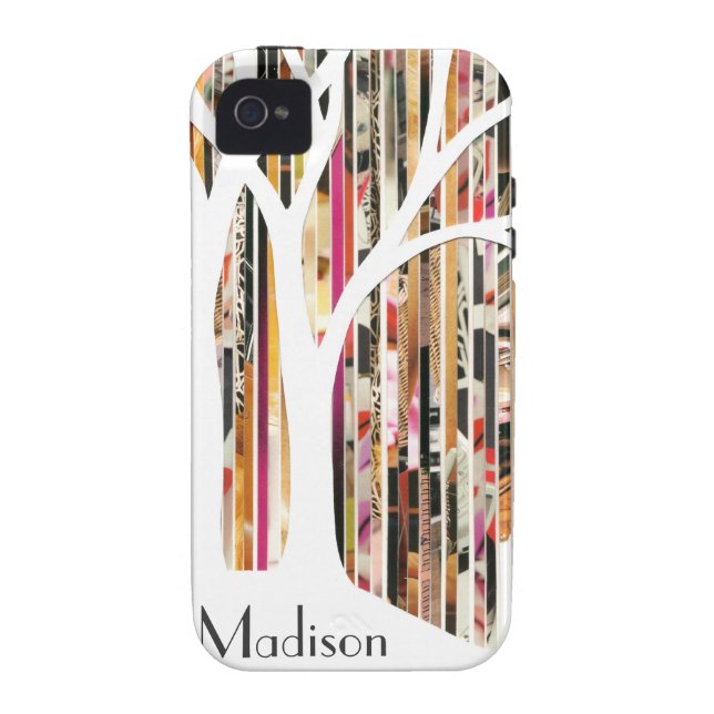 Coques Case-Mate iPhone Cas de l'iPhone 4 d'arbre d'art d'Eco (Dos)